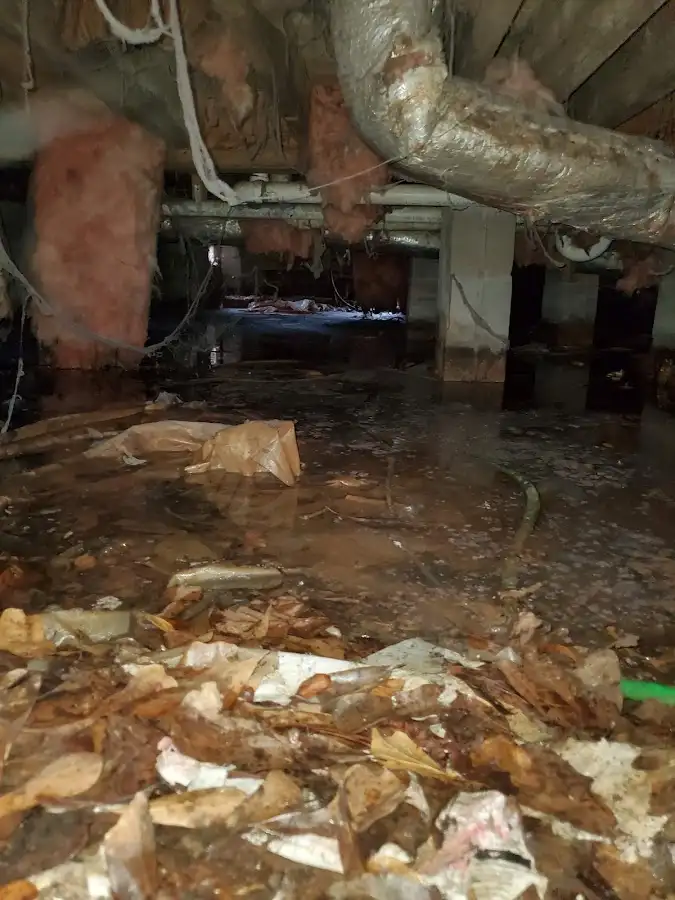 Crawl space flood assessment for Commercial Water Damage Restoration in West Hartford